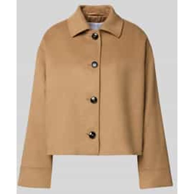 Relaxed fit jack met wol en platte kraag