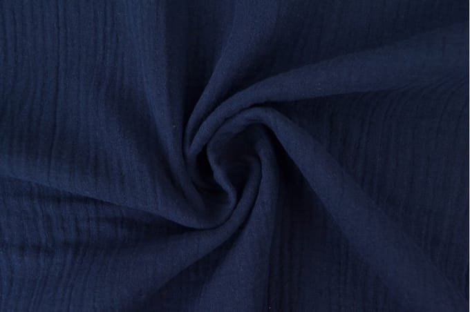 10 meter mousseline stof - Marineblauw - 135cm breed