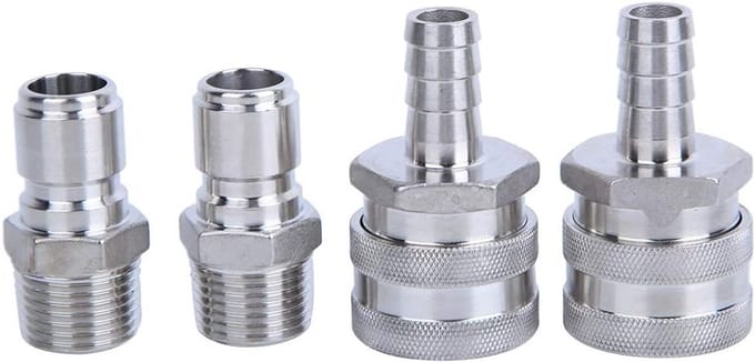 RVS Snelle Koppeling Adapter voor Thuisbrouwerij met Extra O-Ring voor Bierketels en Kegs