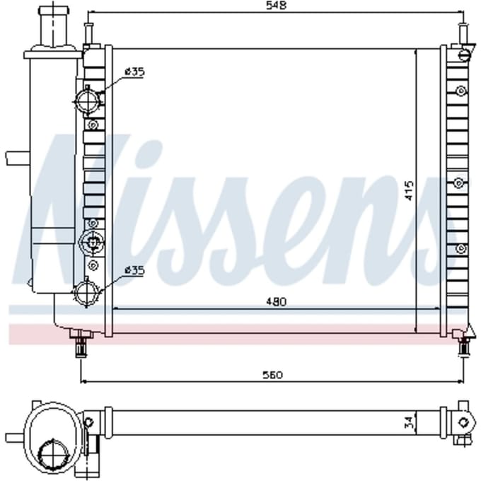 Radiator, motorkoeling NISSENS 61808