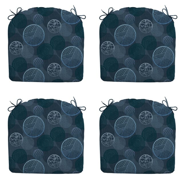 Madison - Zitkussen Circle blue - Ca. 46x48 cm - Set van 4