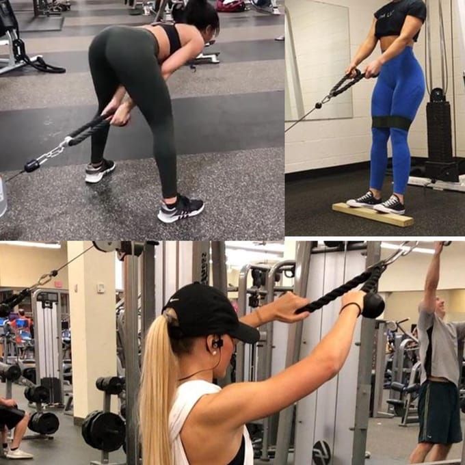 Triceps Touw Heavy Duty Buikspieroefeningen Kabel Pull Down Laterals Biceps Spier Training Fitness black