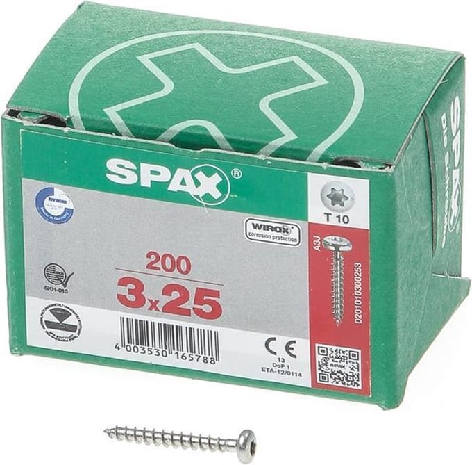 Spax Spaanplaat CK Verzinkt Torx 3.0 x 25 - 200 stuks