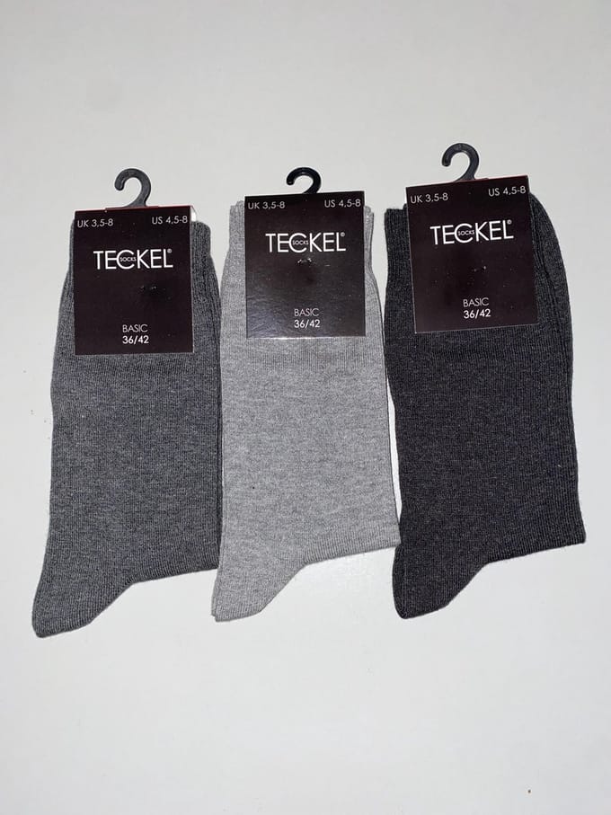 Damessokken katoen 3-pack kleur: antraciet maat: 36-42