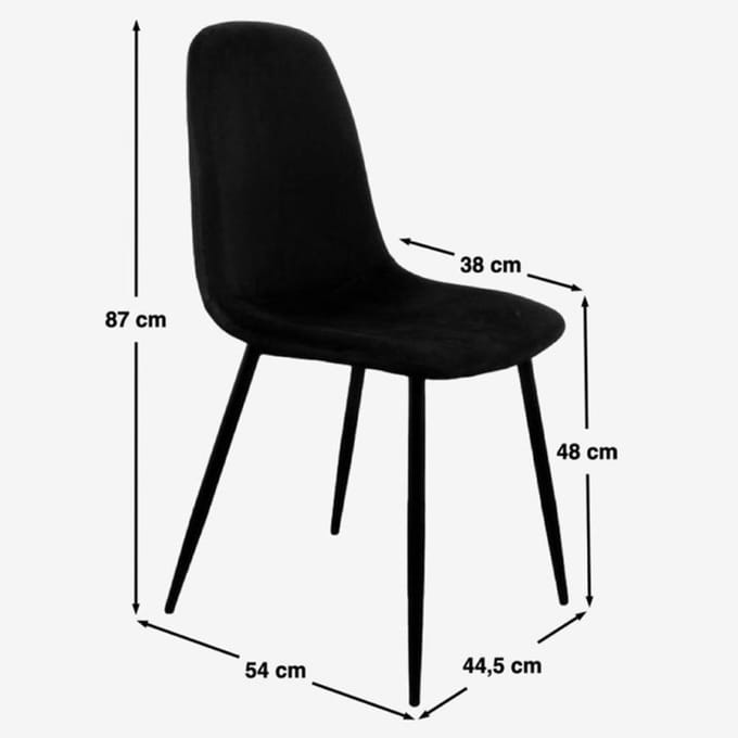 Soph & Tess - Cordoba Eetkamerstoel - Set van 2 - 100 % Velvet - Bruine eetstoel - Metaalpoot - Industriel