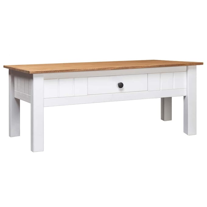 vidaXL - Salontafel - Panama - Range - 100x60x45 - cm - massief - grenenhout - wit