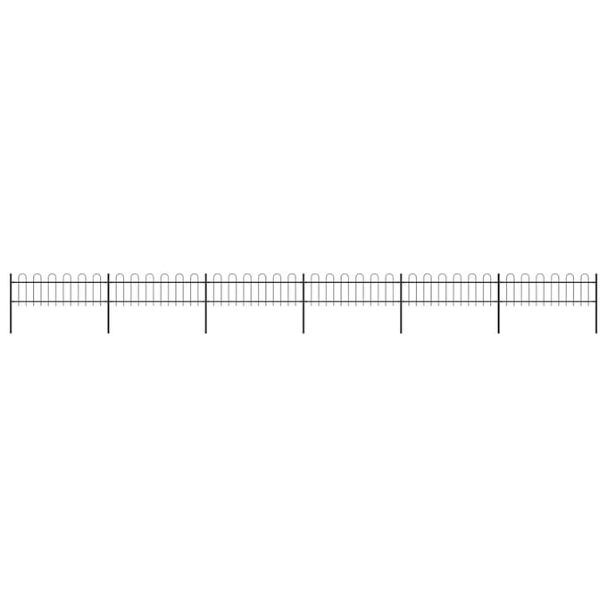 vidaXL - Tuinhek - met - ringtop - staal - 1005x60 - cm - zwart
