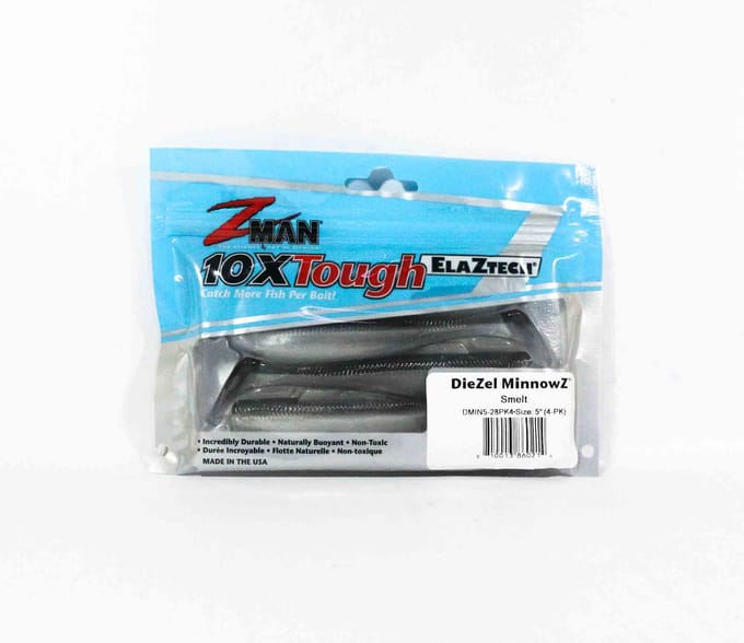Zman zacht kunstaas Diezel MinnowZ 5 Inch 4/Pack Smelt (0214)