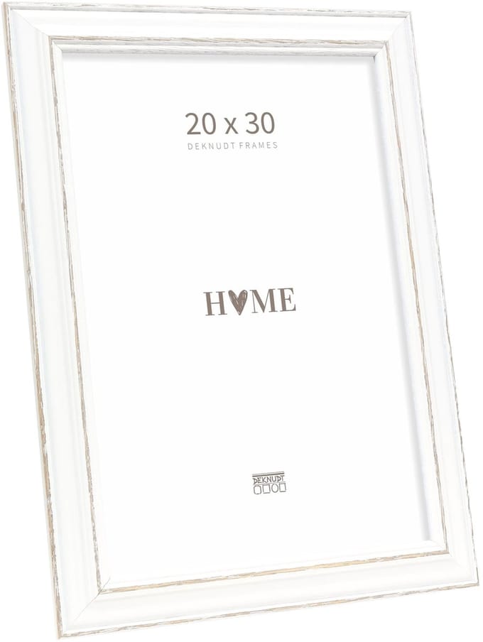 Deknudt Frames fotolijst S221H3 - wit met bruin accent - 20x30 cm
