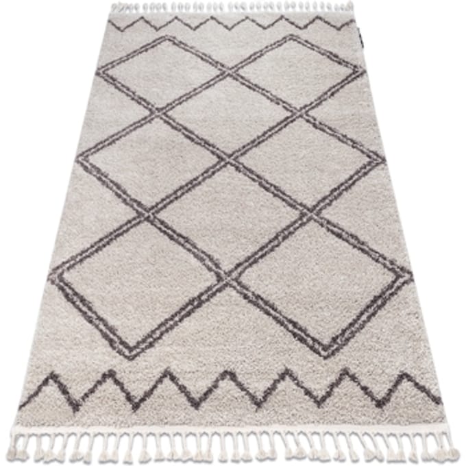 Kleden Rugsx Tapijt BERBER ASILA B5970 crème / bruinrand 80x150 cm
