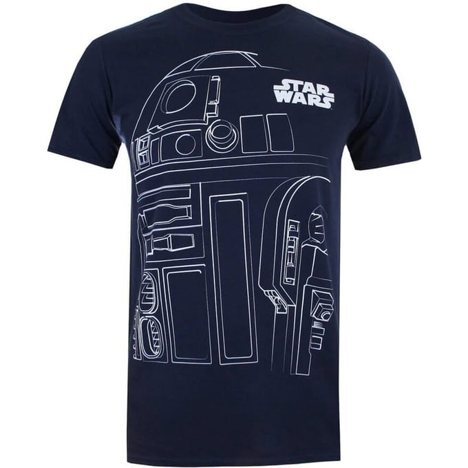 Star Wars Heren R2-D2 T-shirt (Marine / Wit)