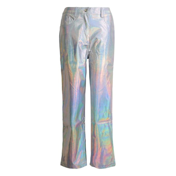 AmyLynn Lupe metallic rechte broek voor dames (Metaal)