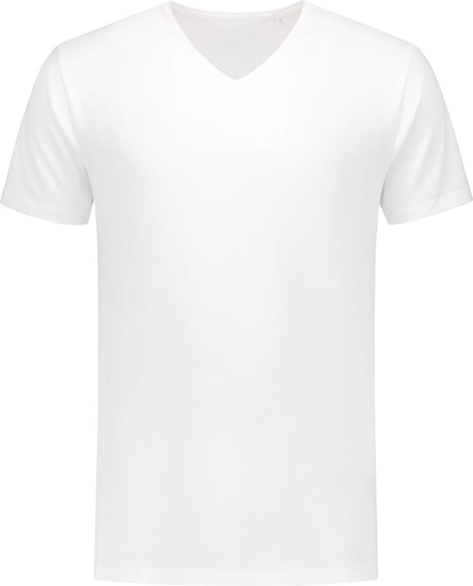 L&S T-shirt V-neck fine cotton elasthan