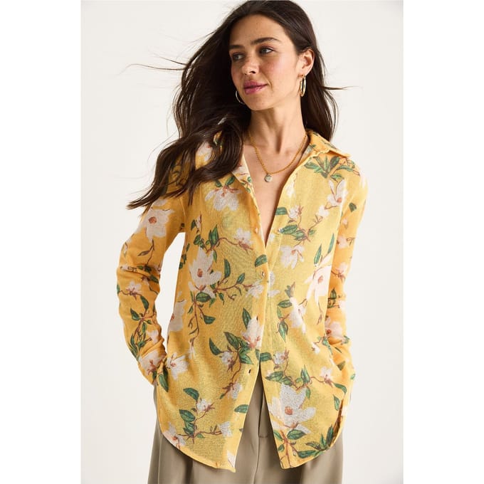 Gelaagde Bloemenprint Knopshirt