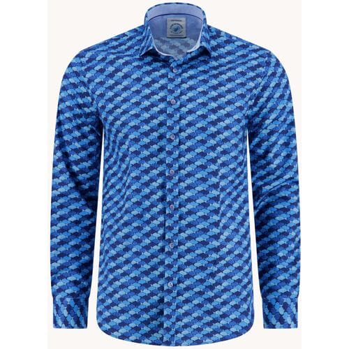 A Fish Named Fred A Fish Named Fred Overhemd Shirt Graphic Fish Cobalt  4XL