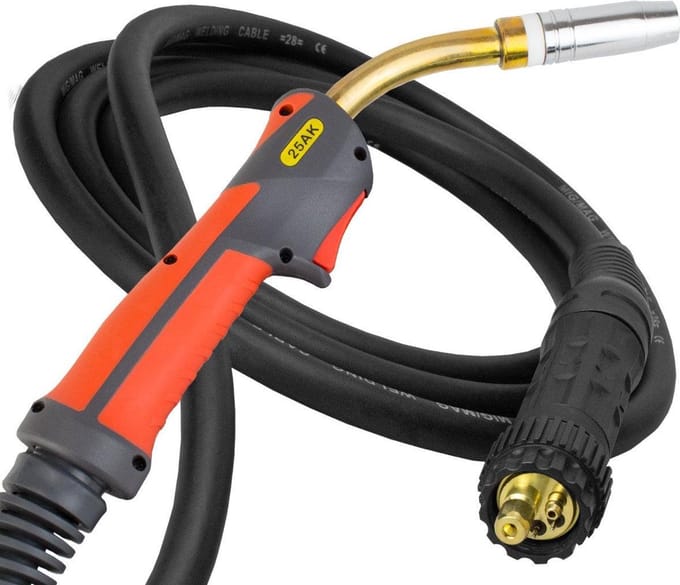 MIG MAG lastoorts MB25 / AK25 met 5 meter slangpakket Euro centrale aansluiting