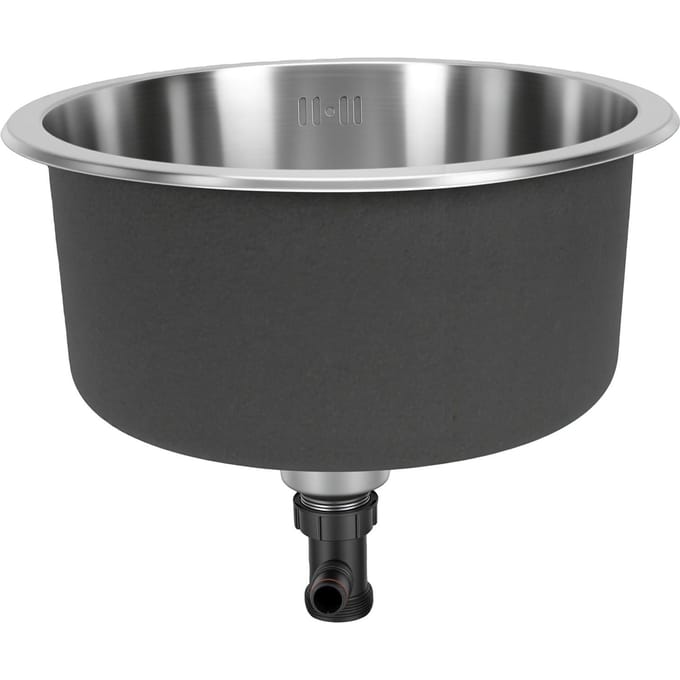 Keuken Spoelbak Rond Roestvrij Staal Efficiënte Afwatering Veelzijdig Inbouw Spoelbak Voor Bar RV gray