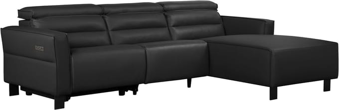 Carpari-3Zitsbank - 1 Elec. Relax - Zwart PU