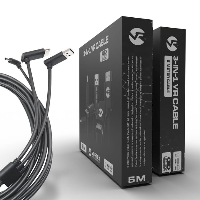 3-in-1 kabel voor HTC Vive | VortexVR