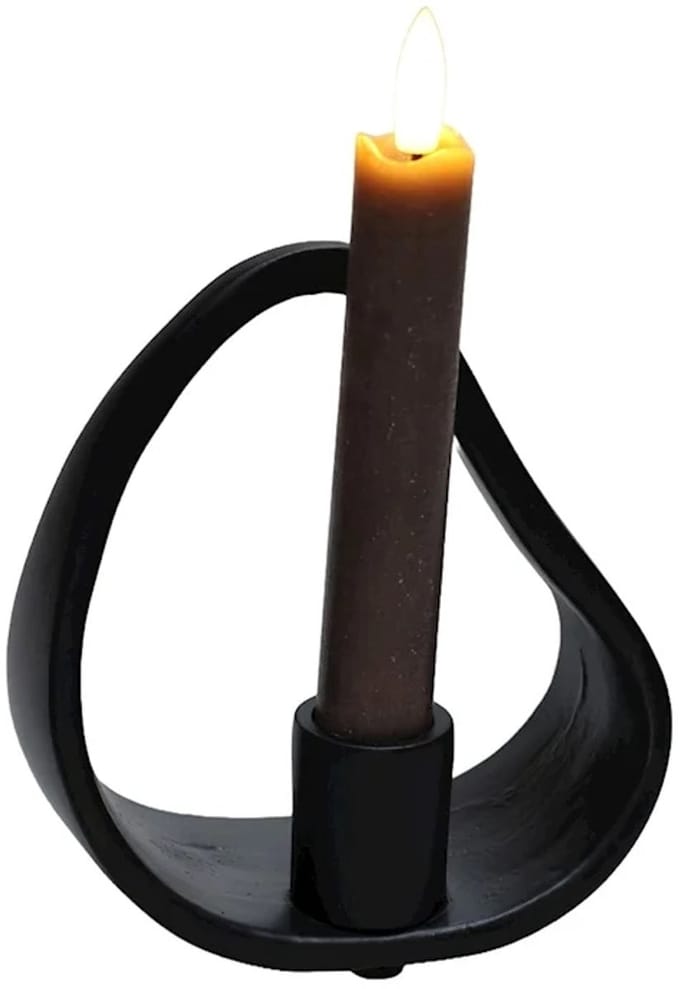 Kandelaar Rafaela | zwart - black | L12 x B6 x H13,5 cm