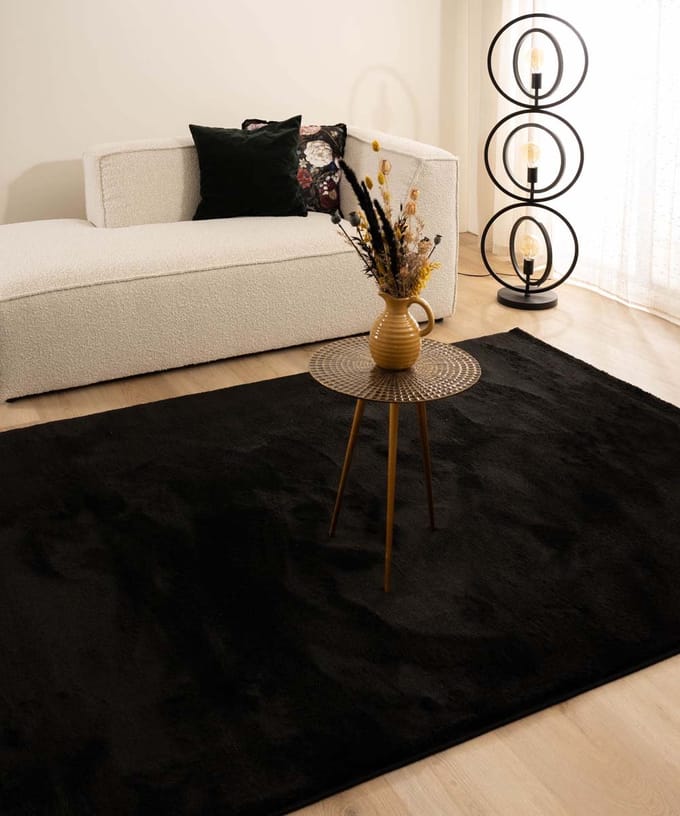 Velours vloerkleed - Flair zwart 80x150