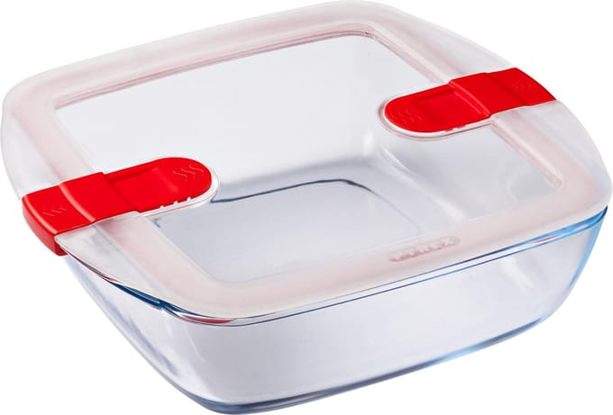 Cook &, Heat Voedselcontainer Vierkant met Deksel 25 x 22cm