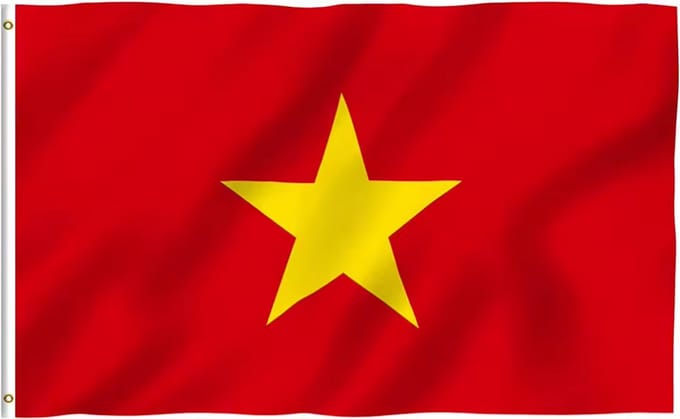 New Age Devi - Vlag Vietnam - 90 x 150 cm - Krachtig Compact