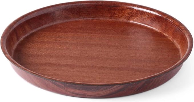 HENDI Rond dienblad – antislip – mahonie – ⌀360 mm – hoge rand