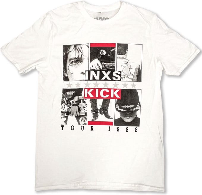 INXS - KICK Tour Heren T-shirt - S - Wit