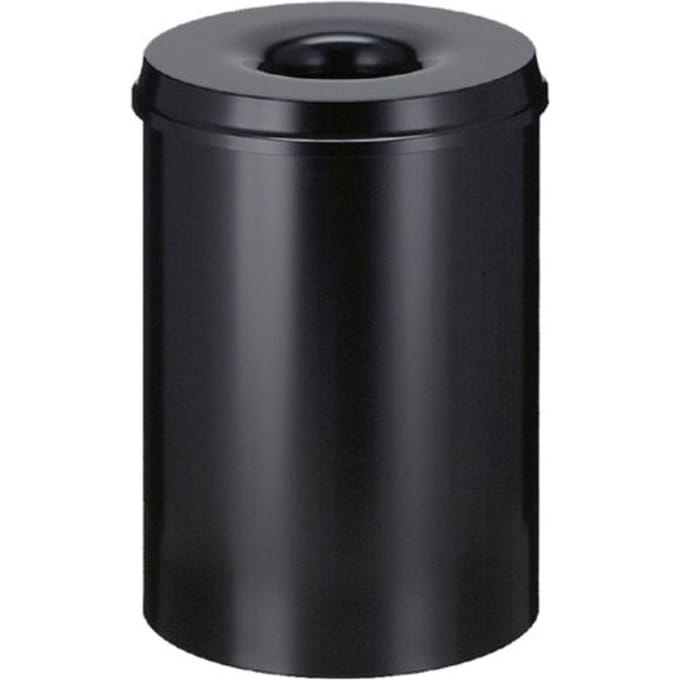 Papierbak met vlamdover Vepabins 30liter Ø33.5cm zwart