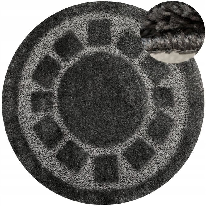 Ronde Antislip Badmat Ocean Donkergrijs Ø 100 cm