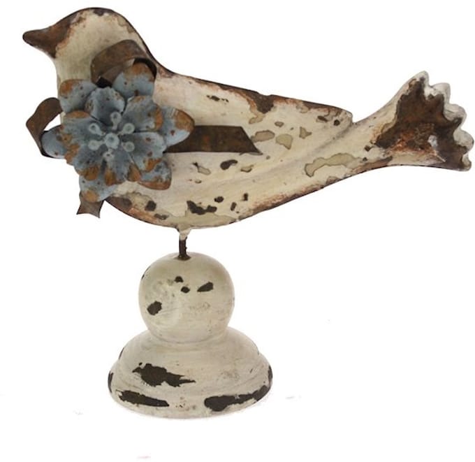 Vogeltje blauw strikje 13,5x5,5x13cm