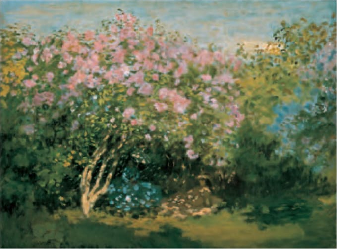 Claude Monet - Bloeiende seringen in de zon - Kunstposter - 60x80 cm