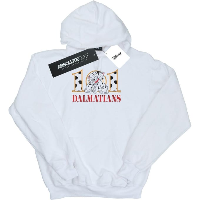 Disney Heren 101 Dalmatiërs Puppy Knuffel Hoodie (Wit)