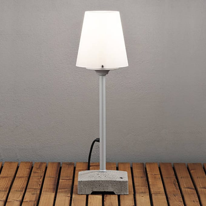 Konstsmide Terraslamp Lucca, grijs, hoogte 59 cm, metaal, IP44