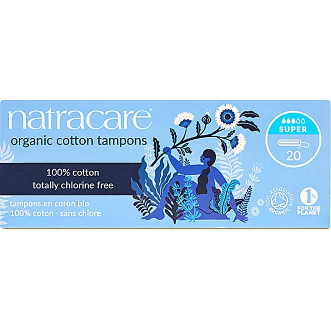 Natracare, biologisch katoenen tampons, super, 20 pakjes white