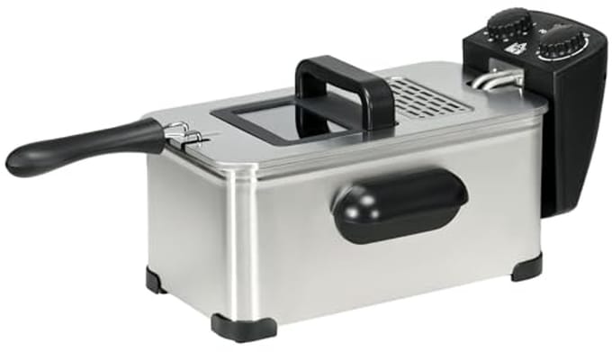 Oliefriteuse 3 L met Instelbare Temperatuur en Timer - Roestvrij Staal
