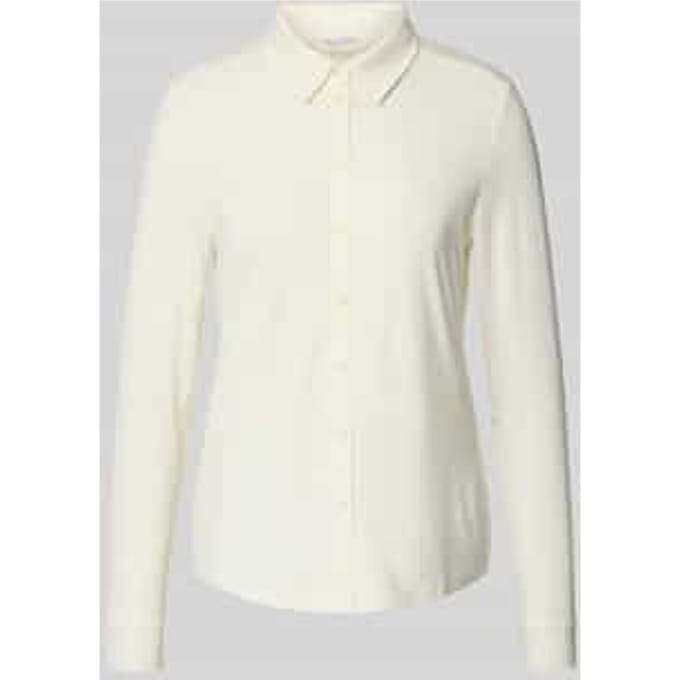 Overhemdblouse van viscosemix met platte kraag