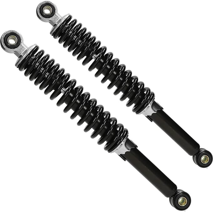 MKX Schokbrekerset 340mm Gilera Citta, Puch Maxi, Tomos zwart/chroom