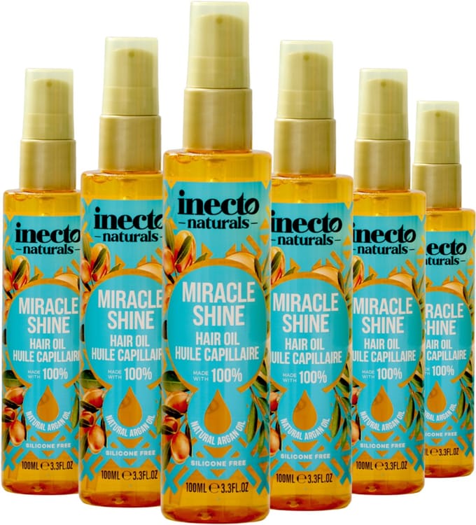 Inecto - Naturals Haarolie Argan Miracle Shine - 6 x 100 ml - Voordeelverpakking
