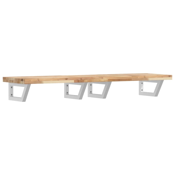 vidaXL - Badkamer - wandschap - staal - en - massief - acaciahout
