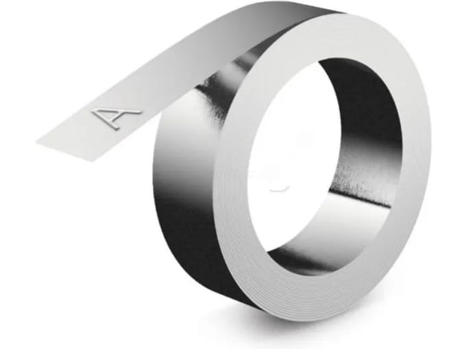 Reliëftape Dymo embossing niet klevend aluminium 12mm zilver