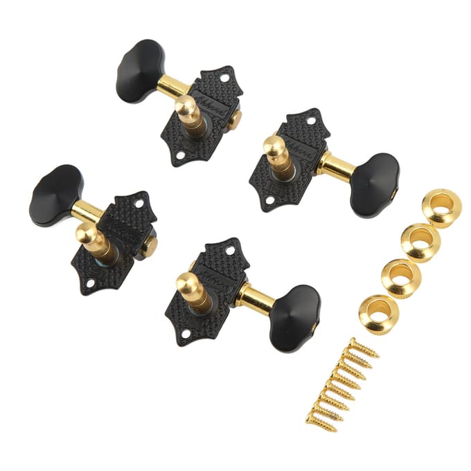 Ukulele Stemmechanieken Metaal 2 Links 2 Rechts Gitaar Stemknoppen Machine Head Stemmers voor Bas black