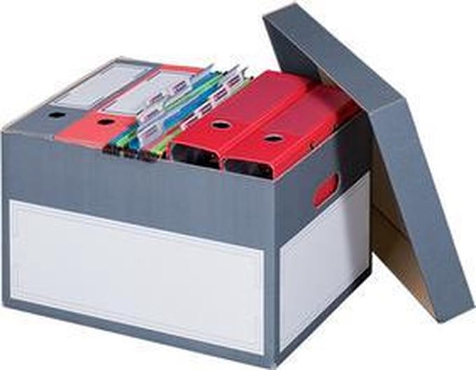 SMARTBOXPRO Archief/Transportkist S - 44x35x28cm - grijs - deksel
