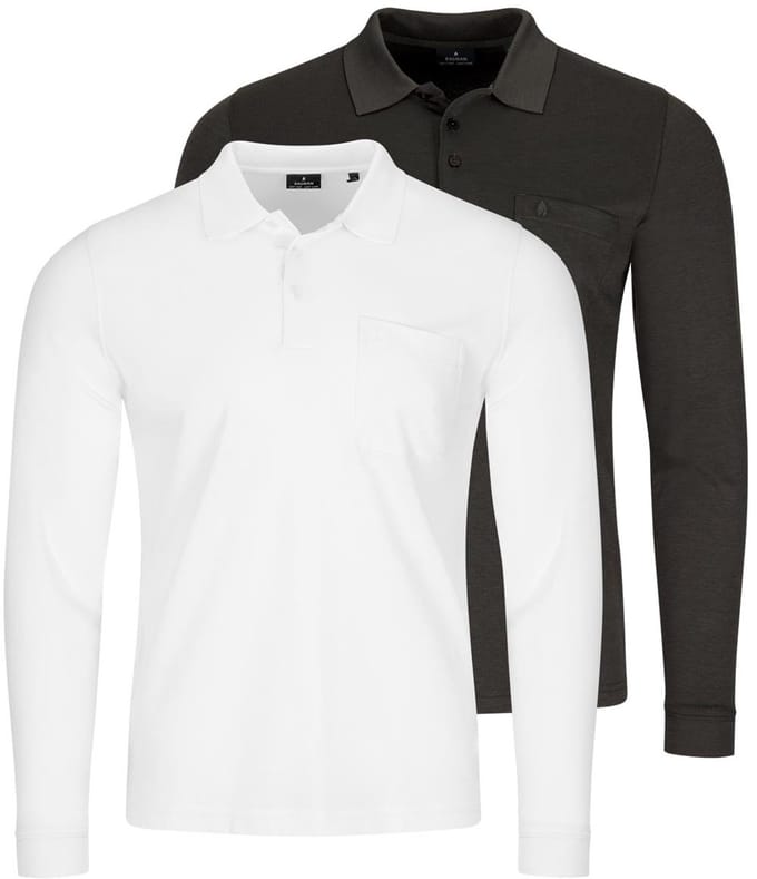 RAGMAN Heren poloshirt 2 pack Basic