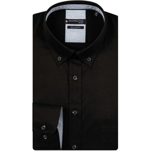 Giordano Overhemd Ivy Soft Washed Twill Uni Color Button-Down Navy / male