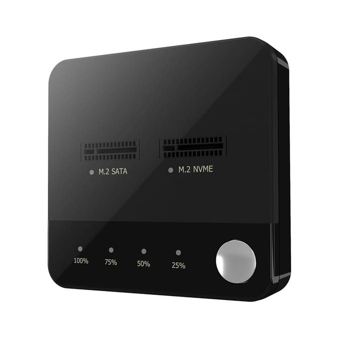 M.2 NVME SATA Duplicator M.2 NVME SATA SSD Kloonapparaat Dubbele Sleuf Offline Kloon Tool Gratis M.2 SSD Behuizing M.2 USB C Adapter zwart