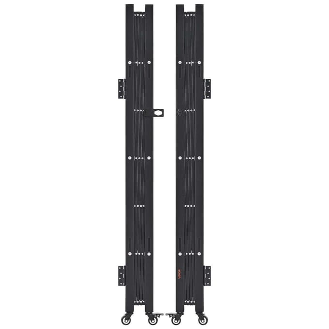 Dubbele Vouwbare Veiligheidspoort Afsluitbare Schaarpoort 125,98 x 63,19 inch(BxH)
