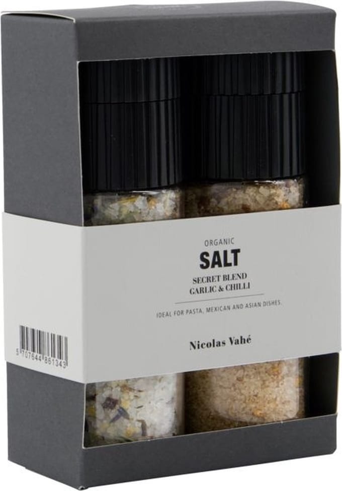 Nicolas Vahe Cadeaubox Organic Secret blend & Salt, Garlic & Chilli salt