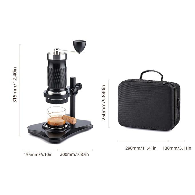 Machine à expresso Portable 9-12Bar, pression Variable, commande manuelle, compacte, pour voyage noir